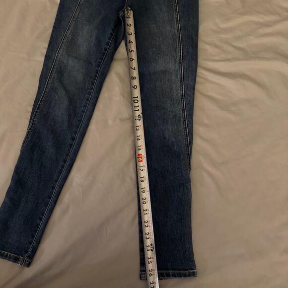 Free People We The People Dark Blue High Waisted Skinny Jeans- 27 - Picture 8 of 9